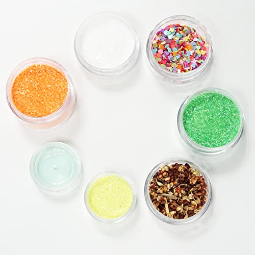 ZEJIA 10pcs Small Travel Containers, Clear Sample Containers with Screw Lids, 5 Size 3/5/10/15/20 Gram Sample Jars with 12pcs Labels and 2pcs Mini Disposable Spatula, Makeup Sample Containers BPA Free - Image 5