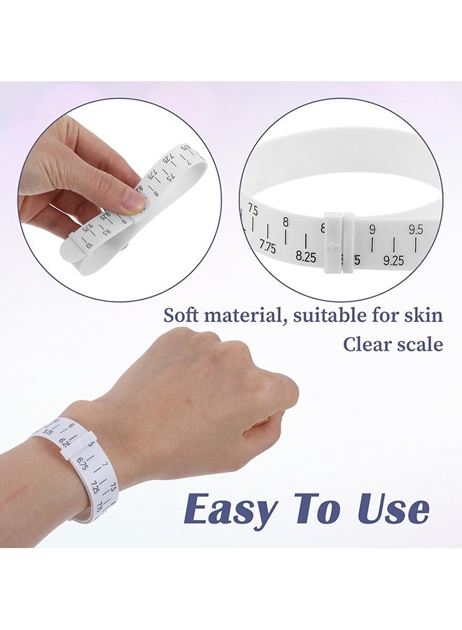 دبليو أف أف أو مجموعة أدوات قياس الحلقة وأداة قياس الحاجز للحزام -مع زجاج مكبر قابل لإعادة الاستخدام قياس الإصبع لحجم الحلقة -الحجم الأمريكي، أداة قياس الحاجز الشامل -أحجام المملكة المتحدة -للرجال من النساء (أبيض) - Image 4
