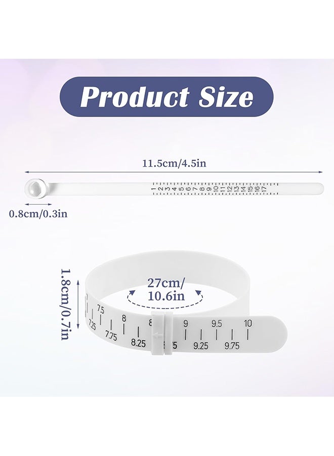دبليو أف أف أو مجموعة أدوات قياس الحلقة وأداة قياس الحاجز للحزام -مع زجاج مكبر قابل لإعادة الاستخدام قياس الإصبع لحجم الحلقة -الحجم الأمريكي، أداة قياس الحاجز الشامل -أحجام المملكة المتحدة -للرجال من النساء (أبيض) - Image 2