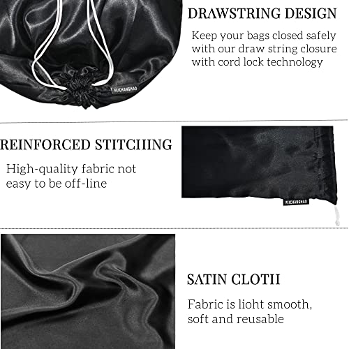 FEICHANGHAO 7 Pack Dust Bags for Handbags Storage Silk Cloth Bag With Drawstring Large Storage Pouch for Handbag Purse Shoes Boots (Black, 23.6 × 19.6 in) - Image 3