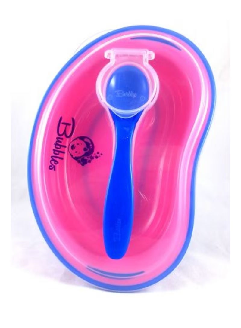 بابلز طبق للأطفال بغطاء وملعقة -فوشيا - Image 2