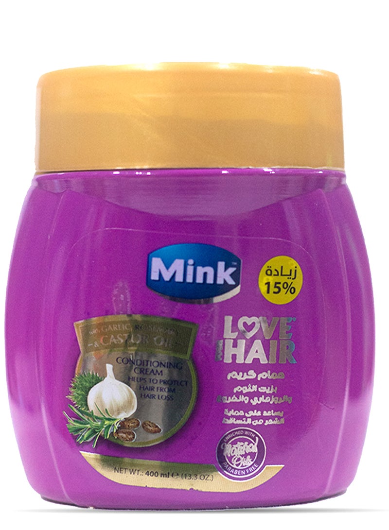 منك مينك حمام كريم للشعر بالثوم وإكليل الجبل وزيت الخروع - 400 مل - Image 1