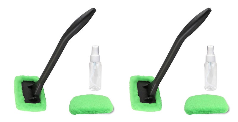 PRIMESTARZ PRIMESTARZ Windshield Cleaner 2 Pack with 4 Micro Fiber Bonnets 2 Spray Bottles 8 Piece Set Pivoting Head Glass Window Cleaner AutoHome 