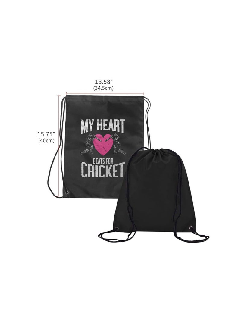 برينت شوب فور مي حزمة من 3 حقائب برباط بتصميم الكريكيت - حقيبة ظهر رياضية متينة للبالغين، رائعة للصالة الرياضية والسفر والاستخدام اليومي، خفيفة الوزن مع طباعة الكريكيت للاستخدام اليومي - Image 3