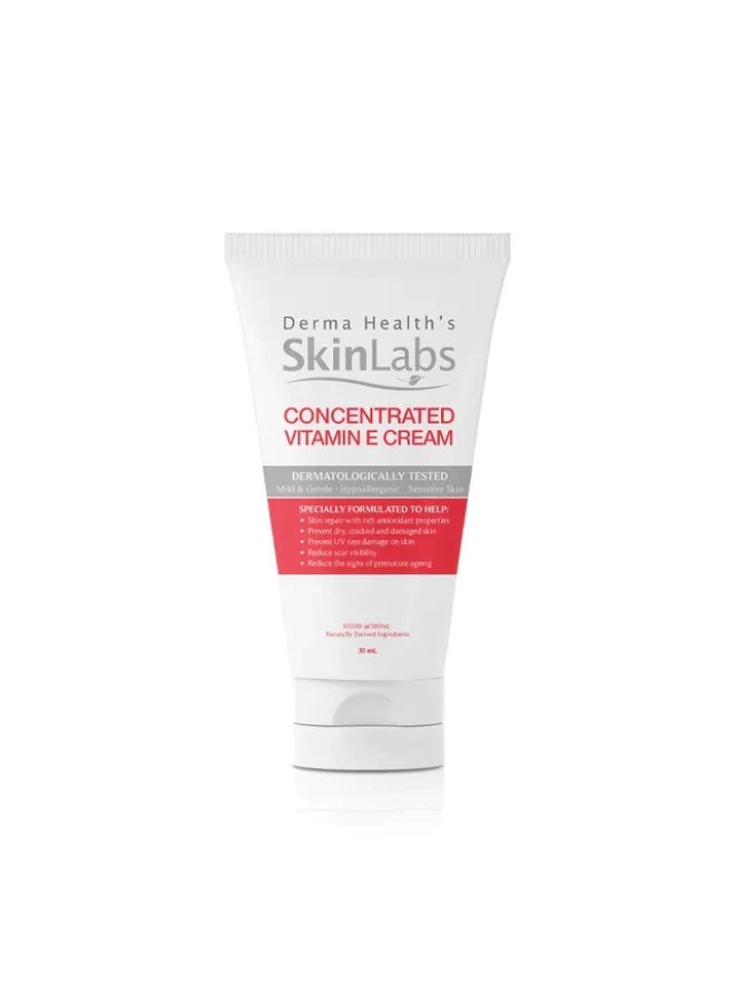 Derma Health SkinLabs Concentrated Vitamin E Cream 30ml, 10,000 IU Vitamin E, Intensive Moisturizing Cream, Non-Greasy & Non-Sticky, Sensitive Skin Care
