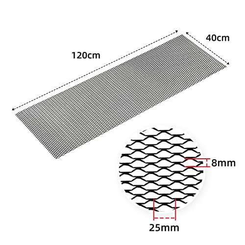 AggAuto شبكة مشبك السيارة AggAuto 47x16 بوصة لسيارات البيك أب مع سبويلر ومخرج هواء من الألمنيوم - Image 2