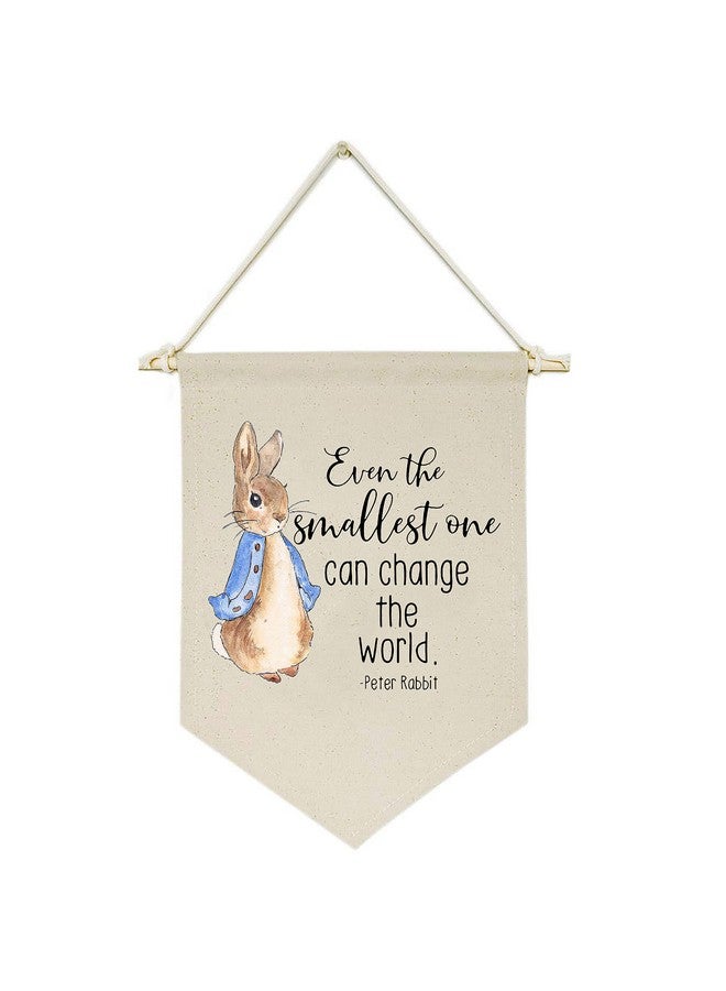 Topthink Even the Smallest One Can Change the World -Canvas Hanging Flag Banner Wall Sign Decor Gift for Baby Kids Girl Boy Nursery Teen Room Front Door - Image 1