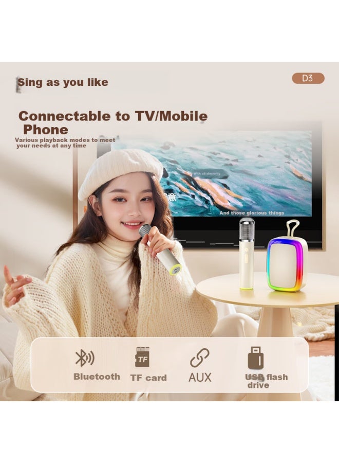 The Good Shepherd Good Shepherd K Song Microphone Speaker Integrated With Sound Card Home Ktv Set Wireless Bluetooth Speaker Singing Artifact Integrated Children's Entertainment Karaoke Outdoor Home Use - Image 3