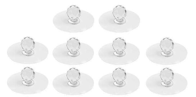 Zebroc 10 Pcs Cabinet Drawer Pull Knobs Self Adhesive Clear Acrylic Crystal Shaped Pulls Handles Knobs for Wardrobe Sliding Door HandleMulti Color Round Pack of 10 - Image 1