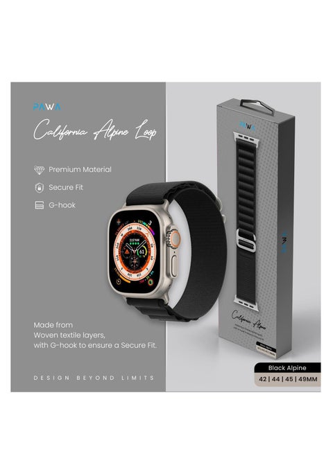 Pawa California Alpine Loop Watch Strap Ultra/Series 8 49/45/44/42MM-Black