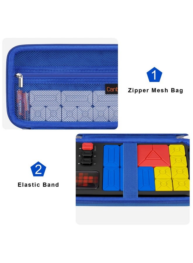 Canboc Canboc Carrying Travel Case Compatible with GiiKER Super Slide Puzzle Games, Brain Teaser Puzzle Organizer Storage Bag, Mesh Pocket fit Magnetic Sliding Tiles and Batteries, Blue (Case Only)  - Image 5