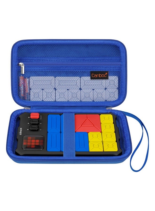 Canboc Canboc Carrying Travel Case Compatible with GiiKER Super Slide Puzzle Games, Brain Teaser Puzzle Organizer Storage Bag, Mesh Pocket fit Magnetic Sliding Tiles and Batteries, Blue (Case Only)  - Image 1