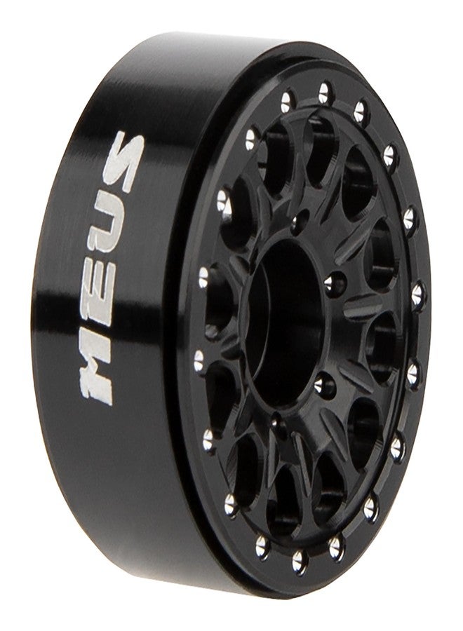 MEUS RACING عجلات MEUS RACING 0.7 Beadlock لسيارات Axial SCX30 و Redcat Ascent-32 1/30 و 1/32 RC Crawler Upgrades (النوع B، أسود) - Image 5