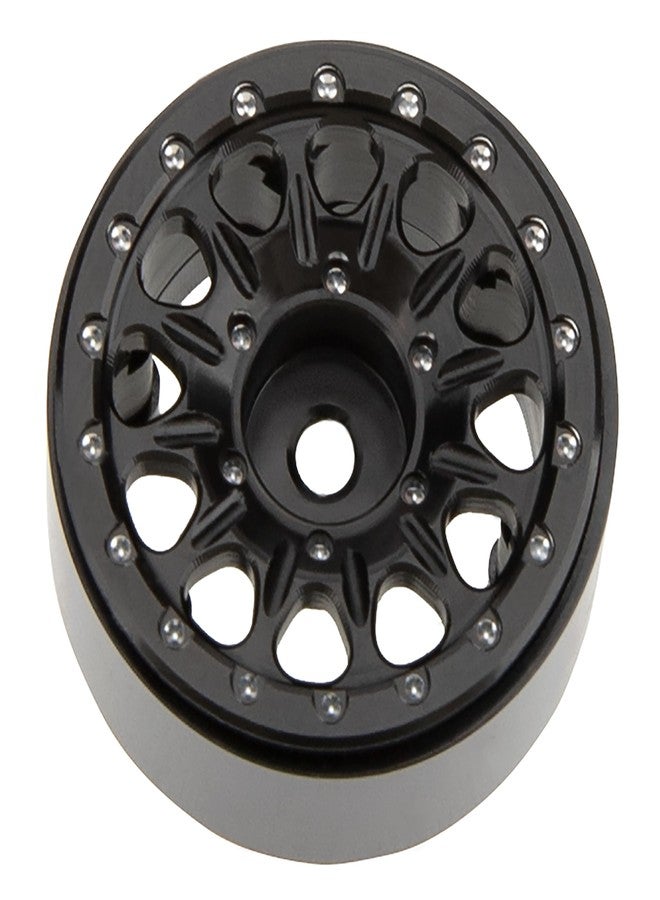 MEUS RACING عجلات MEUS RACING 0.7 Beadlock لسيارات Axial SCX30 و Redcat Ascent-32 1/30 و 1/32 RC Crawler Upgrades (النوع B، أسود) - Image 4