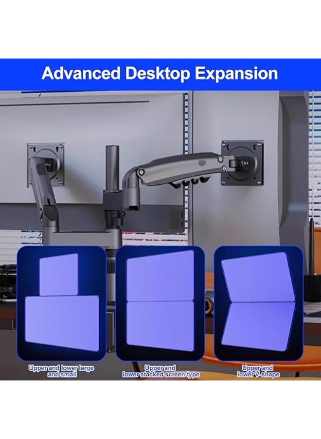 NB North Bayou New Dual Desktop Monitor Mount H180 Full Motion Swivel Arm Gas Spring Computer Monitors 17"-27" 2kg-9kg - Image 5