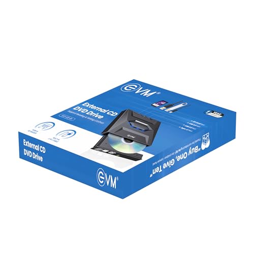 EVM USB 3.0 & Type C External CD DVD Writer RW Optical Drive CD/DVD ROM +/-RW, SD/TF Card Reader Ports, USB-C Hub for Laptop, PC, Desktop - 1 Year Warranty (EVM-EXT-CD-01) - Image 4