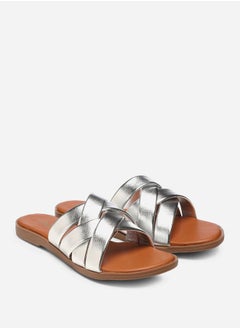 GNIST Metallic Strap Flat Sandals by Styli  - Image 2