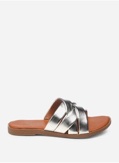 GNIST Metallic Strap Flat Sandals by Styli  - Image 5
