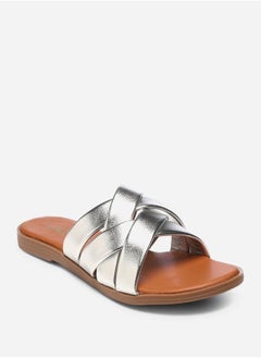 GNIST Metallic Strap Flat Sandals by Styli  - Image 1