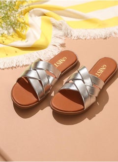 GNIST Metallic Strap Flat Sandals by Styli  - Image 3