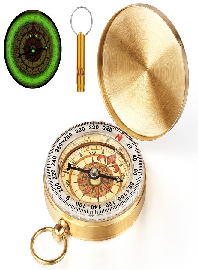 flintronic Navigation Compass, Waterproof Hiking Compass Magnetic Direction Orientation Compass for Maps, Navigation, Orienteering, Survival, Backpacking -Gold - Image 1