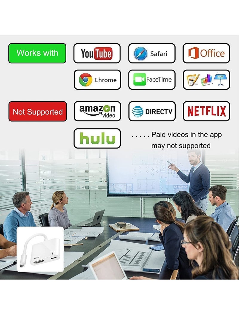 ELTRAZONE HDMI Adapter for iPhone,HDMI Sync Screen Converter, 1080P HDMI Digital AV Adapter with Charing Port,Compatible with iPhone 13/12/11/X/8/7/ iPad/ iPod to HD TV/Monitor/Projector. [No Need Power] - Image 2