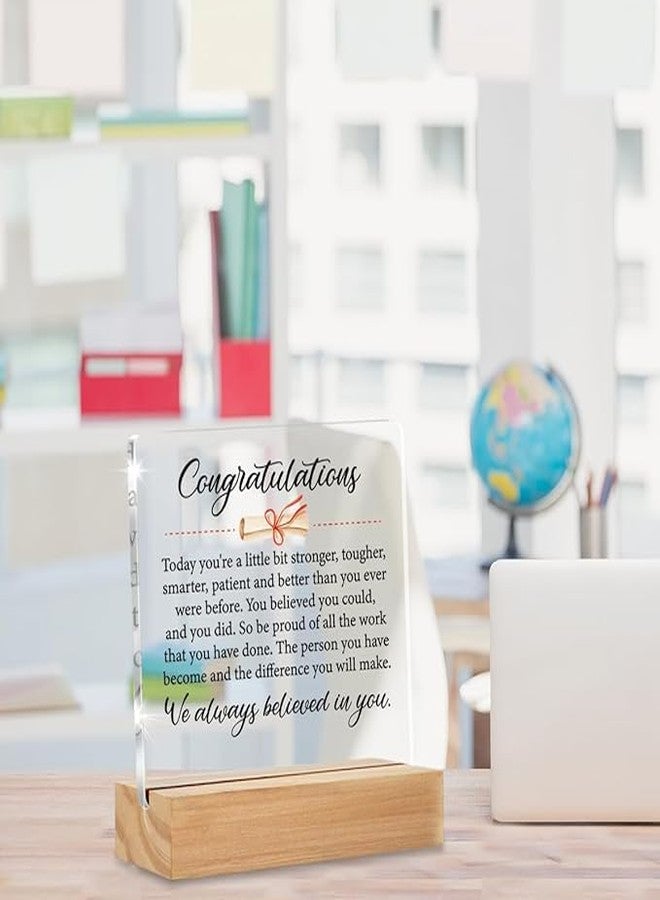 Bs amor Graduation gift Congratulations Graduation Desk Decor Acrylic Desk Plaque Sign with Wood Stand Home Desk Sign Keepsake Grad Present 5x4 inch - Image 4