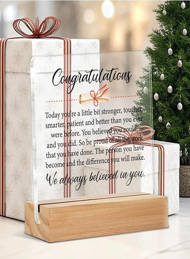 Bs amor Graduation gift Congratulations Graduation Desk Decor Acrylic Desk Plaque Sign with Wood Stand Home Desk Sign Keepsake Grad Present 5x4 inch - Image 3