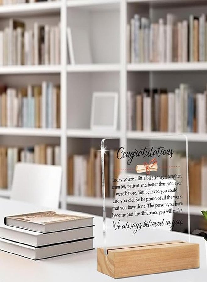 Bs amor Graduation gift Congratulations Graduation Desk Decor Acrylic Desk Plaque Sign with Wood Stand Home Desk Sign Keepsake Grad Present 5x4 inch - Image 5