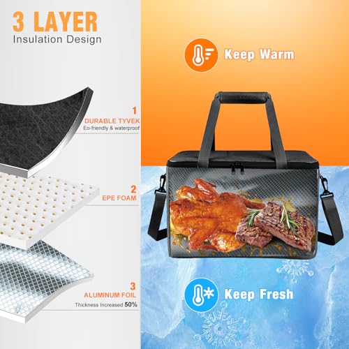 EddHomes BBQ Blanket for Resting Meat Reusable Insulated Brisket Resting Blanket Large Capacity BBQ Meat Blanket Bag with Adjustable Shoulder Strap Smoker Meat Insulated Resting Bag for BBQ Meat - Image 3