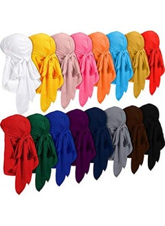 Geyoga 16 Pieces Velvet Wave Durag Cap For Men Women Soft Velvet Waves Durag Headwraps With Long Tail Headwrap Durag Turban Hat Wide Straps Durag Pirate Hat For 360 Waves 16 Colors  - Image 1