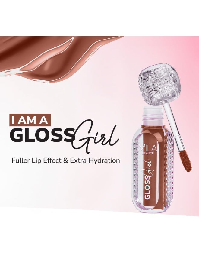 ميلا بيوتي ملمع الشفاه "غلوس غيرل" (Gloss Girl) من ميلا بوتيه (Mila Beauté) | غني بزبدة بذور المانجو وحمض الهيالورونيك | تركيبة خفيفة الوزن وغير لزجة | يمنح الشفاه مظهراً أكثر امتلاءً وترطيباً إضافياً | لمسة نهائية شديدة اللمعان - (درجة: Not Today، سعة 2.8 مل) - Image 4
