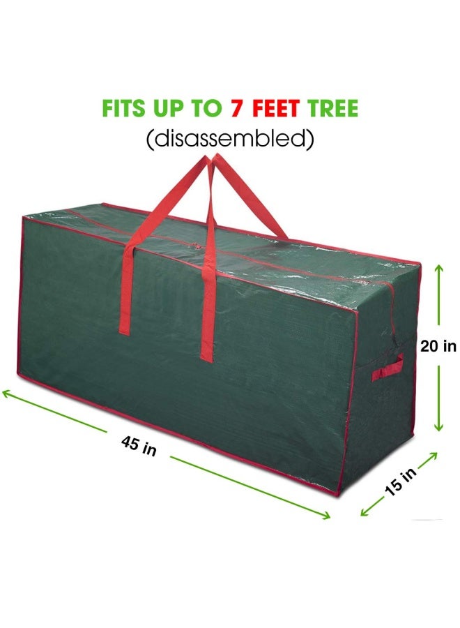 Propik  Christmas Tree Storage Bag Fits Up to 7.5 ft. Disassembled Tree 45 x 15 x 20 Holiday Artificial Tree Storage Case Perfect Storage Container with Sleek Zipper and Handles Green - Image 2