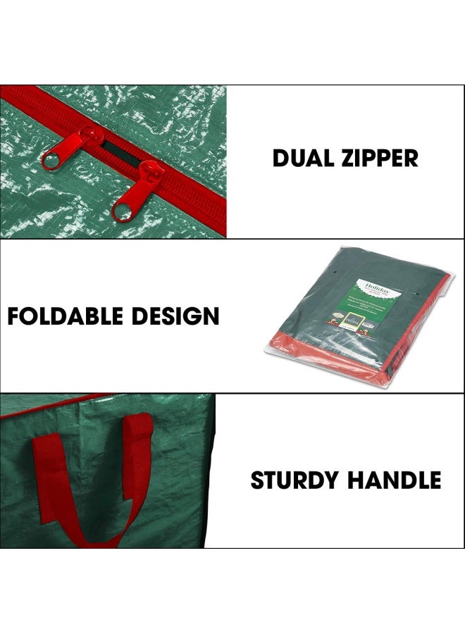 Propik  Christmas Tree Storage Bag Fits Up to 7.5 ft. Disassembled Tree 45 x 15 x 20 Holiday Artificial Tree Storage Case Perfect Storage Container with Sleek Zipper and Handles Green - Image 3