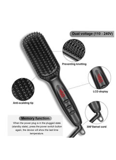 XiuWoo Hair Straightener Brush Ionic Straightening with Fast MCH Ceramic Heating Anti-Scald Auto Temperature Lock and Auto-Off Function Portable Comb for Home Travel  - Image 2