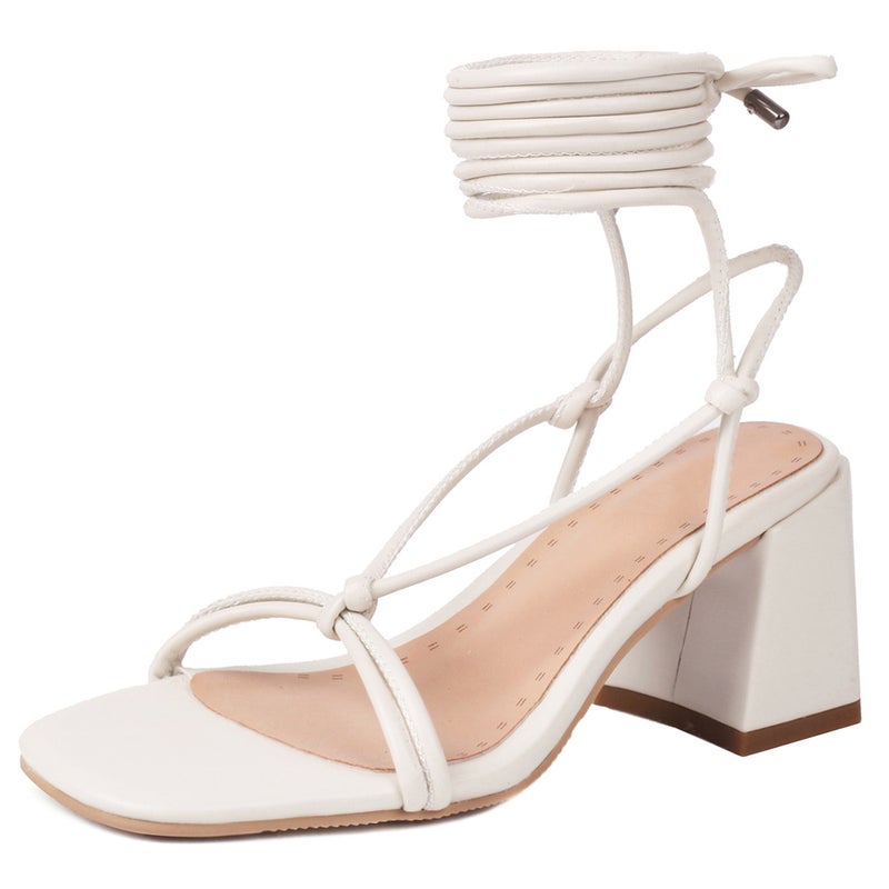 Summer 2024 Supply Fashion High Heeled Super Plus Size 33-54 Square Head Cross Strap Thin Strap Sandals - Image 1