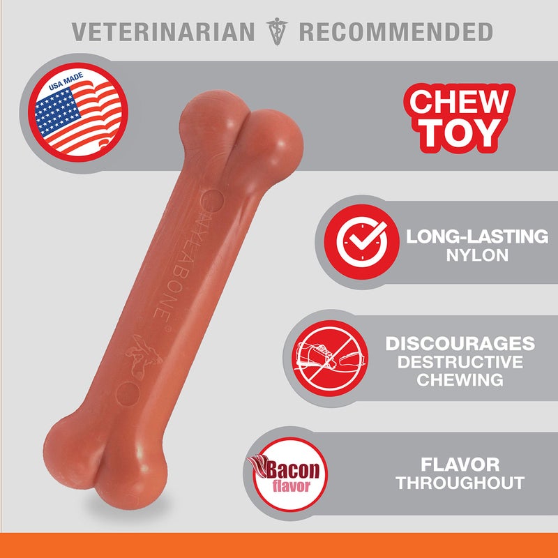 Nylabone Original Bone Power Chew Toy for Dogs, Durable & Tough Dog Toys for Aggressive Chewers, Bacon Flavor, Small - Up to 25 lbs - Up to 25 Ibs, 1 Count - Image 4