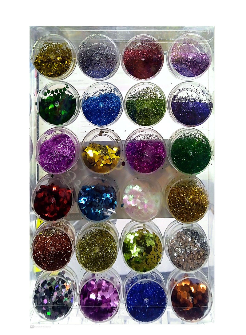 Flamingo GLITTER SET 24 PIECES - Image 1