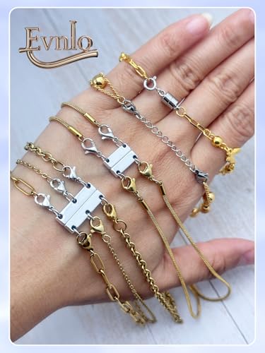 Evnlo Multi Necklace Layering Clasp and Chain Extender and Magnetic Jewelry Clasp Set, Gold and Silver Multiple Styles Necklace Extenders for Women - Image 2
