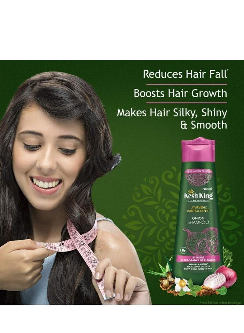 Kesh King Organic Onion Shampoo With Curry Leaves Reduces Hair Fall Upto 98%,Keeps Hairs Smooth Upto 48Hrs 600 ML - Image 2