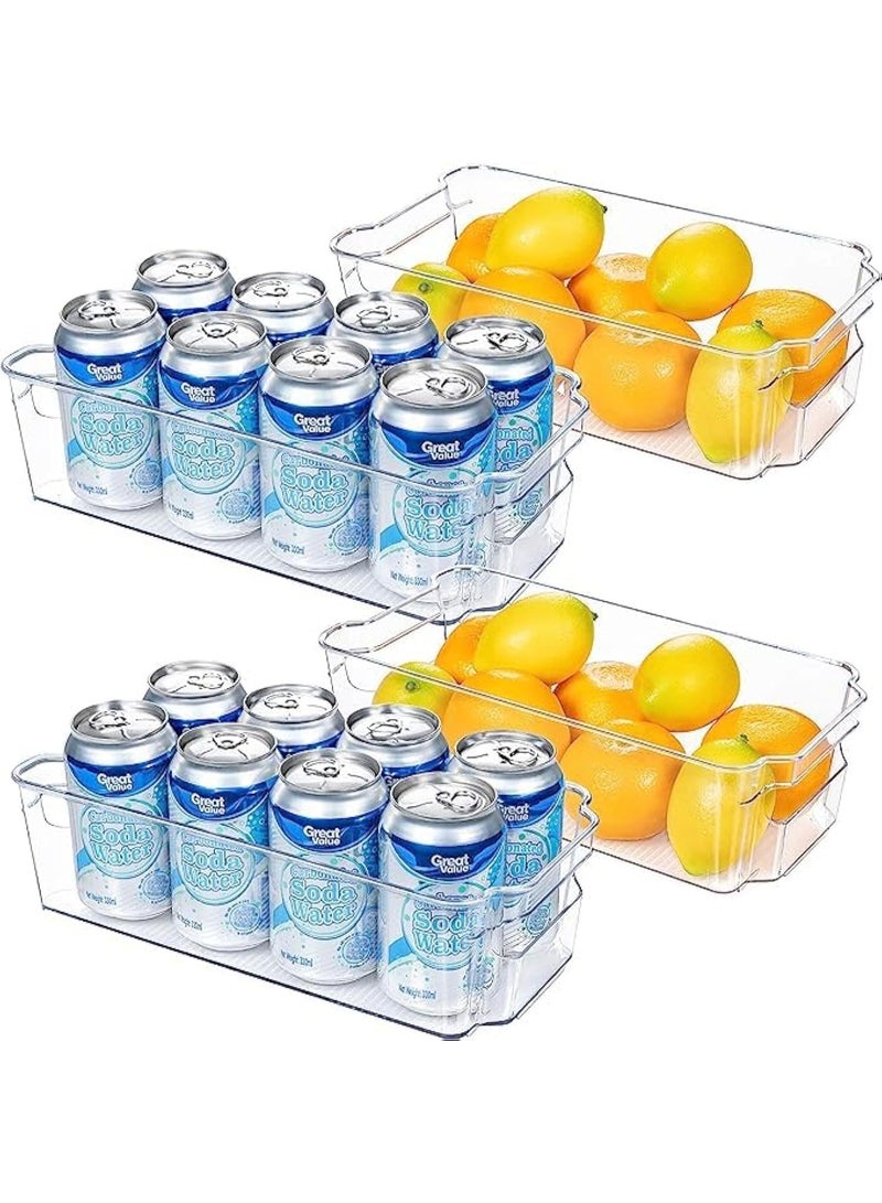 CAZADORA Fridge Organizer Bins – Set of 4 Clear Plastic Storage Containers for Fridge and Pantry Organization | Premium BPA-Free Material | Durable, Stackable & Space-Saving Design for Efficient Food Storage | Multi-Purpose Transparent Bins for Fruits, Vegetables, Snacks, Drinks & Condiments | Easy Access Built-In Handles for Comfortable Use | Sleek Modern Look Enhances Any Refrigerator or Kitchen Cabinet | Perfect for Home, Office, or Dorm | Simplify Food Organization & Reduce Waste with Smart Visibility | Dishwasher Safe, Easy to Clean & Maintain for Long-Term Use | Ideal Gift for Home Organization Lovers - Image 1