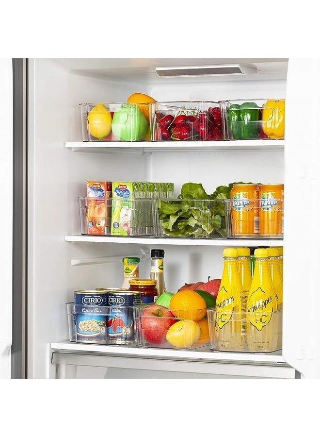 CAZADORA Fridge Organizer Bins – Set of 4 Clear Plastic Storage Containers for Fridge and Pantry Organization | Premium BPA-Free Material | Durable, Stackable & Space-Saving Design for Efficient Food Storage | Multi-Purpose Transparent Bins for Fruits, Vegetables, Snacks, Drinks & Condiments | Easy Access Built-In Handles for Comfortable Use | Sleek Modern Look Enhances Any Refrigerator or Kitchen Cabinet | Perfect for Home, Office, or Dorm | Simplify Food Organization & Reduce Waste with Smart Visibility | Dishwasher Safe, Easy to Clean & Maintain for Long-Term Use | Ideal Gift for Home Organization Lovers - Image 4