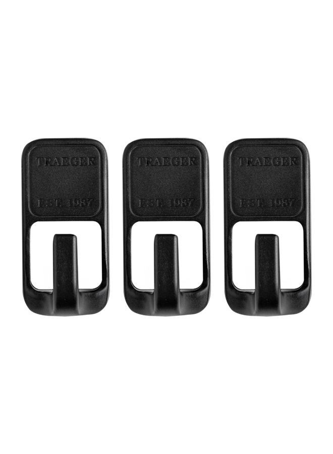 TRAEGER 3-Piece Grill Hopper Magnetic Tool Hooks Accessory, Black - Image 1