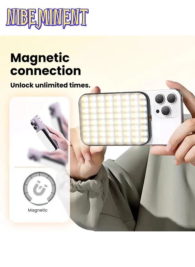 NIBEMINENT Magnetic Selfie Light, Rechargeable 60 LED Fill Light with Phone Clip/Cold Shoe, Adjusted 3 Light Modes Phone Light Clip for Magsafe, TikTok, Video Recording, Live Stream,Makeup, Camera, Laptop - Image 2