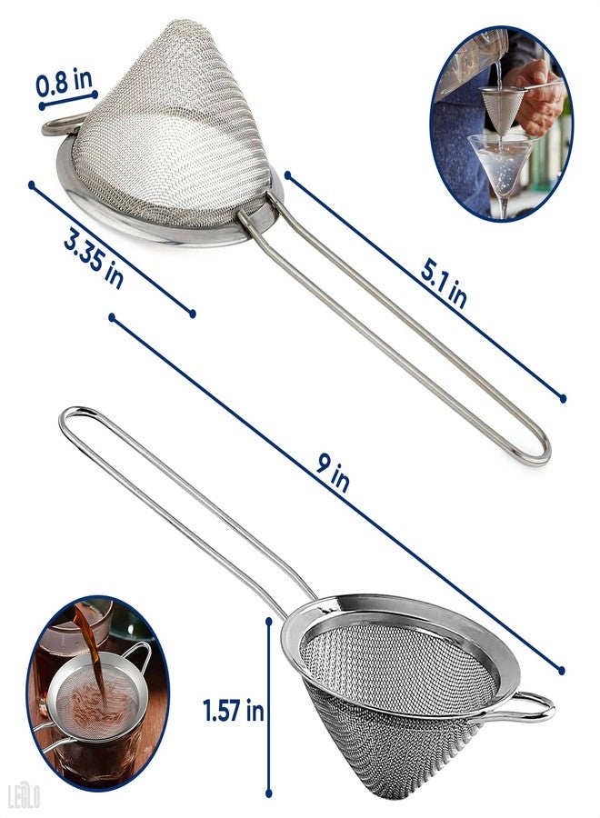 LEGLO Mesh Cocktail Strainer - 9 Inches Mini Mesh Strainer with Handle, Durable and Lightweight Stainless Steel, Easy to Use and Clean, Dishwasher Safe, Good as Coffee Dripper and Baking Sifter - Image 2