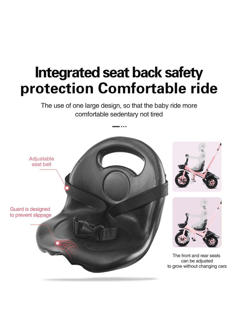 0TO1 TECH Kids Tricycles, سيكل اطفال, Foldable Dismounting Pedal, Removable Push Handle, Adjustable Seat, 3-Point Safety Harness, and Rear Storage Box, Gifts for Boys and Girls, for 1-6 Year Olds (pink)  - Image 3