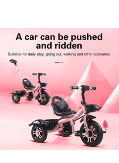 0TO1 TECH Kids Tricycles, سيكل اطفال, Foldable Dismounting Pedal, Removable Push Handle, Adjustable Seat, 3-Point Safety Harness, and Rear Storage Box, Gifts for Boys and Girls, for 1-6 Year Olds (pink)  - Image 5