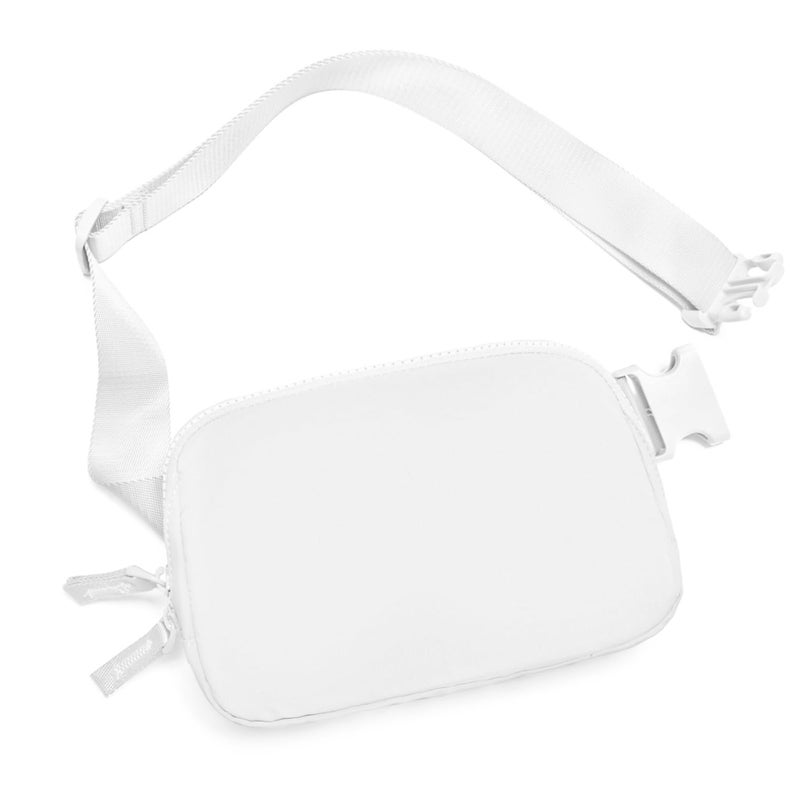 Gitus Belt Bag for Women Two-Way Zipper Cross Body Fanny Pack Fashion Waist Packs Everywhere Belt Bag with Adjustable Strap Gifts for Teen Girls Women Men (White) - Image 1