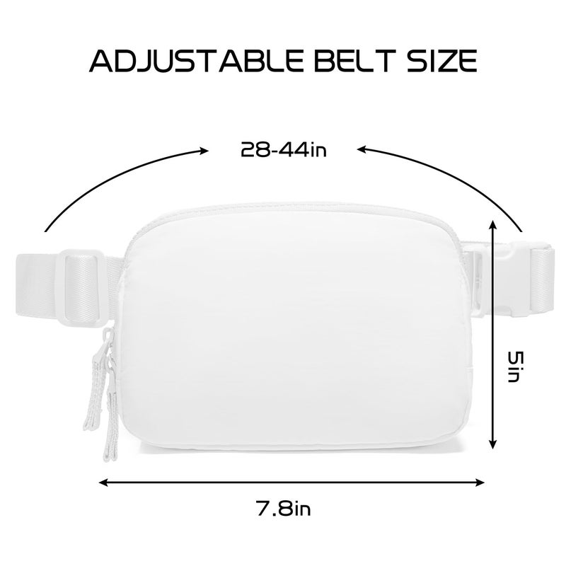 Gitus Belt Bag for Women Two-Way Zipper Cross Body Fanny Pack Fashion Waist Packs Everywhere Belt Bag with Adjustable Strap Gifts for Teen Girls Women Men (White) - Image 3