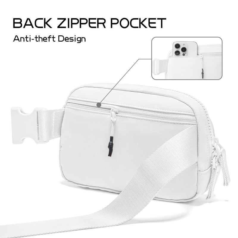 Gitus Belt Bag for Women Two-Way Zipper Cross Body Fanny Pack Fashion Waist Packs Everywhere Belt Bag with Adjustable Strap Gifts for Teen Girls Women Men (White) - Image 5